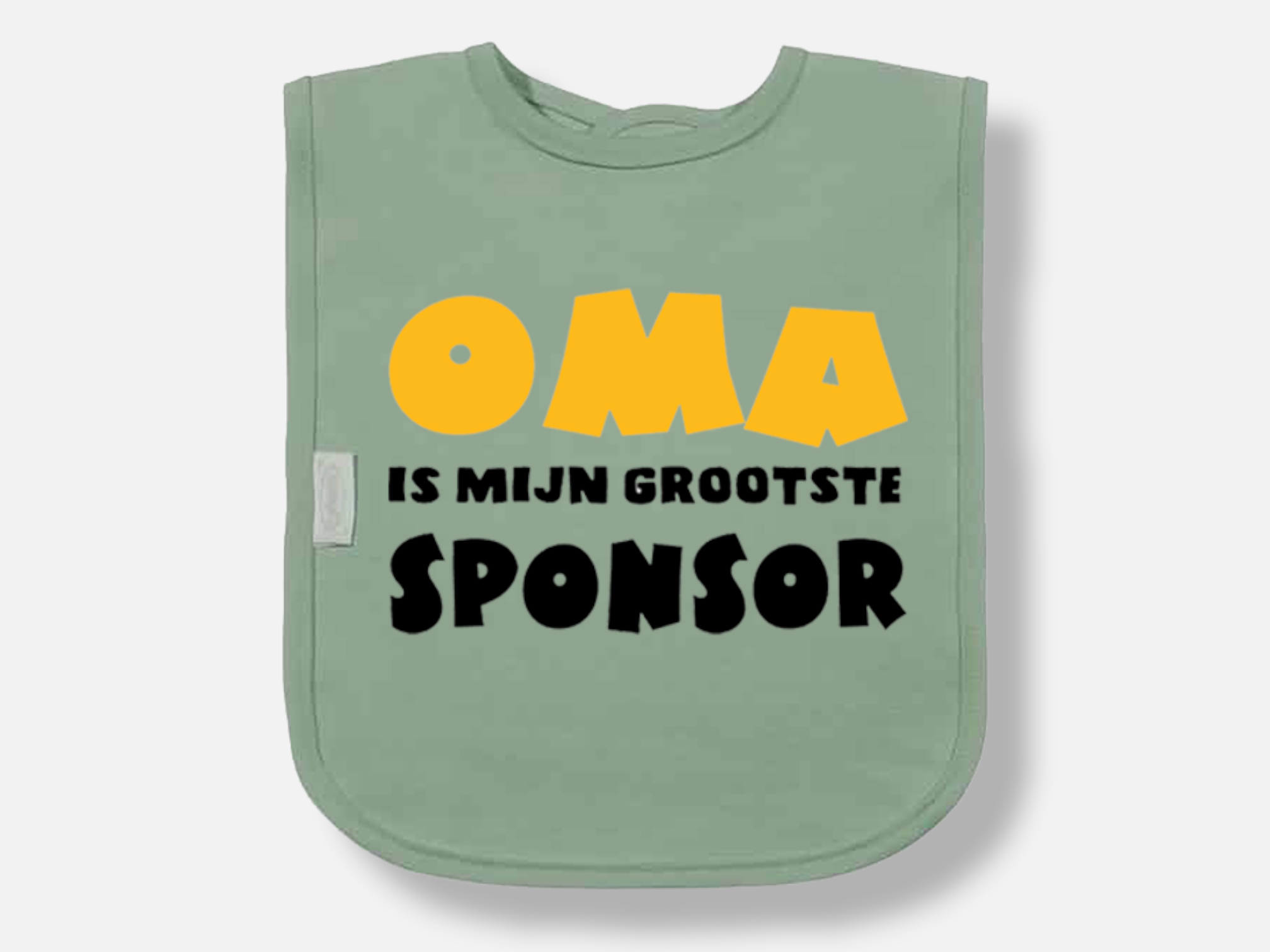 Slabbetje Oma sponsor - groen-PhotoRoom